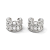 Brass Micro Pave Cubic Zirconia Cuff Earrings EJEW-D088-09P-1