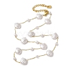 304 Stainless Steel & Plastic Pearl Link Chain Necklaces for Women NJEW-K383-04B-G-1