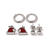 3 Pairs 3 Styles Christmas 304 Stainless Steel Hoop & Studs Earrings Set for Women EJEW-K279-12D-P-2