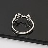 Constellations Rhodium Plated 925 Sterling Silver Micro Pave Clear Cubic Zirconia Adjustable Rings for Women RJEW-P130-01P-K-3