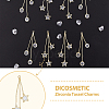 DICOSMETIC 12Pcs 2 Style Brass Micro Pave Clear Cubic Zirconia Tassel Big Pendants FIND-DC0003-49-3