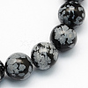 Natural Snowflake Obsidian Round Beads Strands X-G-S172-6mm-1