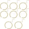  8Pcs Two Tone Handmade Brass Curb Chain Bracelet Makings KK-NB0002-63-1