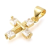 Brass Pave Clear Cubic Zirconia Pendants KK-M101-05G-08-2