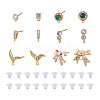 12Pcs 6 Style Brass Micro Pave Cubic Zirconia Stud Earring Findings KK-FW0001-10-2