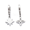 3 Pair 3 Style Star & Clover & Snake & Infinity 304 Stainless Steel Asymmetrical Earrings EJEW-B020-14P-2