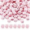 20Pcs Pink Cube Letter Silicone Beads 12x12x12mm Square Dice Alphabet Beads with 2mm Hole Spacer Loose Letter Beads for Bracelet Necklace Jewelry Making JX435X-1