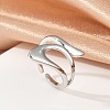 Hollow Triangle Brass Open Cuff  Rings for Women RJEW-G343-13P-1