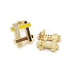 Hollow Rhombus Real 18K Gold Plated Brass Stud Earrings EJEW-L269-102G-03-2