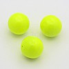 No Hole Spray Painted Fluorescence Brass Round Ball Beads Fit Cage Pendants KKB-J004-02-1