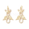 Brass Micro Pave Clear Cubic Zirconia Pendants ZIRC-P098-09G-1