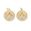 Brass Micro Pave Clear Cubic Zirconia Pendants ZIRC-L100-091G-2