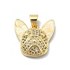 Brass Micro Pave Clear Cubic Zirconia Pendants KK-A221-25A-G-1