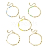 Electroplated Glass Rondelle Beads Link Bracelets BJEW-JB13677-3