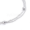 Tarnish Resistant 304 Stainless Steel 2-strand Cable Chain Bracelets BJEW-L673-015-P-3