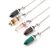 Synthetic Gemstone Pointed Dowsing Pendulums PALLOY-JF00734-1