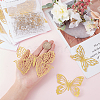 CHGCRAFT 60Pcs 5 Style 3D Hollow Butterfly Mirrors Wall Paper Stickers FIND-CA0005-41-3