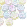 Rainbow Iridescent Plating Acrylic Beads OACR-N010-067-1