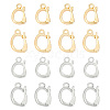 BENECREAT 24Pcs 4 Styles Rack Plating Brass Fold Over Clasps KK-BC0012-80-1