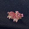 Golden Alloy Rhinestone Brooches PW-WG64794-01-4