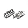 Anti-Tarnish Rhodium Plated 925 Sterling Silver Box Clasps STER-L057-017P-4