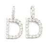 Brass Micro Pave Clear Cubic Zirconia Pendants ZIRC-J039-18P-D-1