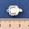 Brass Micro Pave Clear Cubic Zirconia Box Clasps KK-C080-10P-3