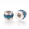201 Stainless Steel Polymer Clay Rhinestone Inlaid Beads LS-RB-YWC0001-02D-1