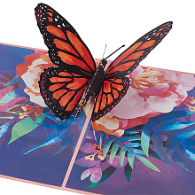 3D Butterfly Pop Up Paper Greeting Card AJEW-WH0038-31