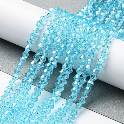 Transparent Electroplate Glass Beads Strands EGLA-A039-T4mm-A20-1