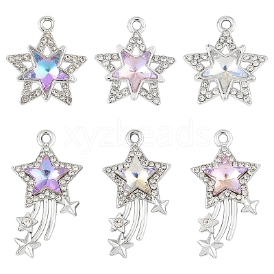 12Pcs 3 Colors Glass Pendants GLAA-YW0004-63A-1