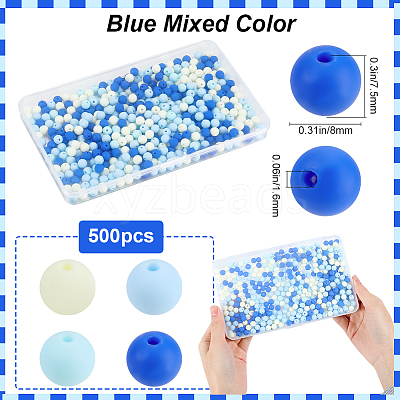 500Pcs Rubberized Style Imitated Silicone Acrylic Beads OACR-SP0001-33D-1
