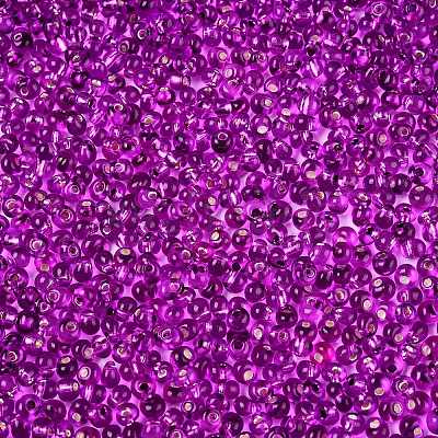 6/0 Baking Paint Transparent Fringe Glass Seed Beads SEED-N006-06H-1