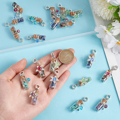20Pcs Mixed Gemstone European Dangle Charms FIND-PH0020-43-1