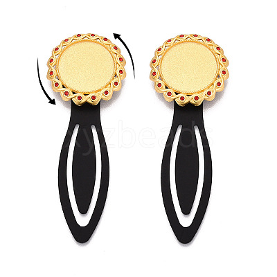 Alloy & Iron Bookmark Cabochon Settings PALLOY-N184-08G-1