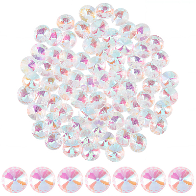 80Pcs Transparent Faceted Glass Connector Charms GLAA-SP0001-88A-01-1