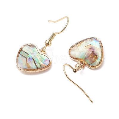 Natural Paua Shell Dangle Earrings EJEW-JE06274-04-1