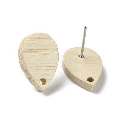 Ash Wood Stud Earring Findings EJEW-N017-011C-1
