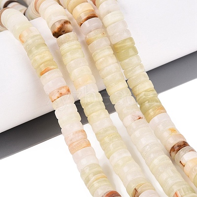 Natural Green Banded Calcite(Afghan Jade) Beads Strands G-N367-03A-02-1