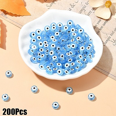 200Pcs Transparent Acrylic Beads TACR-YW0002-08E-1