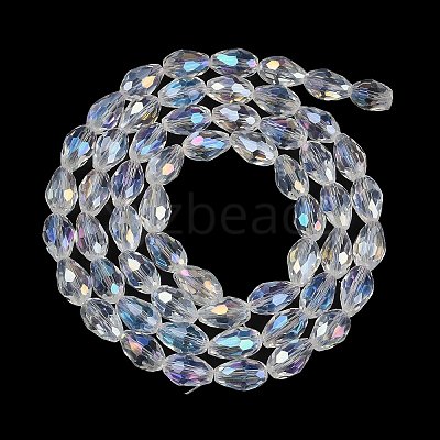 Transparent Electroplate Glass Beads Strands EGLA-N013-T6mm-B-M-1