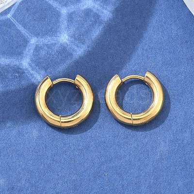 Ion Plating(IP) 304 Stainless Steel Hoop Earrings X-EJEW-F111-14mm-G-1