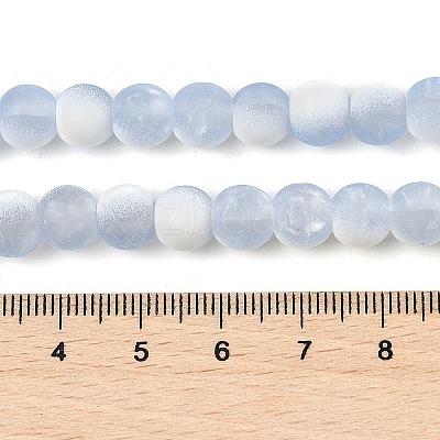 Frosted Crackle Glass Beads Strands GLAA-U001-6mm-M14-1