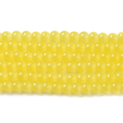 Baking Paint Imitation Jade Glass Round Bead Strands DGLA-Q021-4mm-24-1