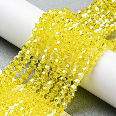 Transparent Electroplate Glass Beads Strands EGLA-A039-T3mm-A21-1
