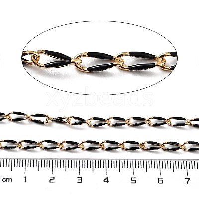 Ion Plating(IP) 304 Stainless Steel Enamel Twisted Oval Link Chains CHS-K019-02G-02-1