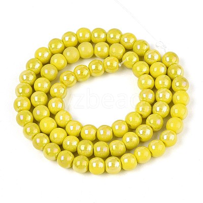 Electroplate Opaque Glass Beads Strands GLAA-T032-P6mm-AB16-1