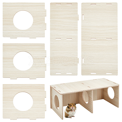 Wooden Hamster Hideout House AJEW-WH0270-086B-1