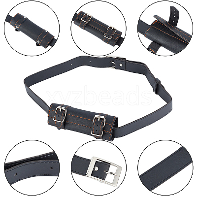 PU Leather with Alloy Waist Fencing Sheath AJEW-WH0419-05A-1