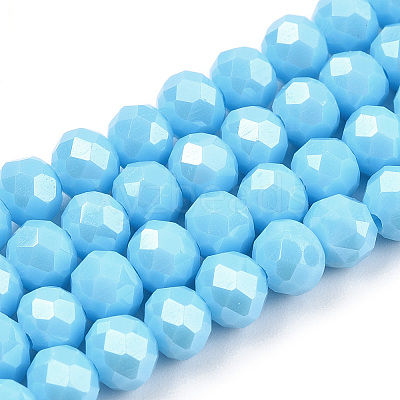 Electroplate Glass Beads Strands EGLA-A034-P4mm-A06-1